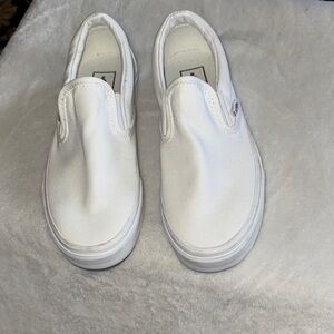 Vans White Slip-On Shoes size 7.5